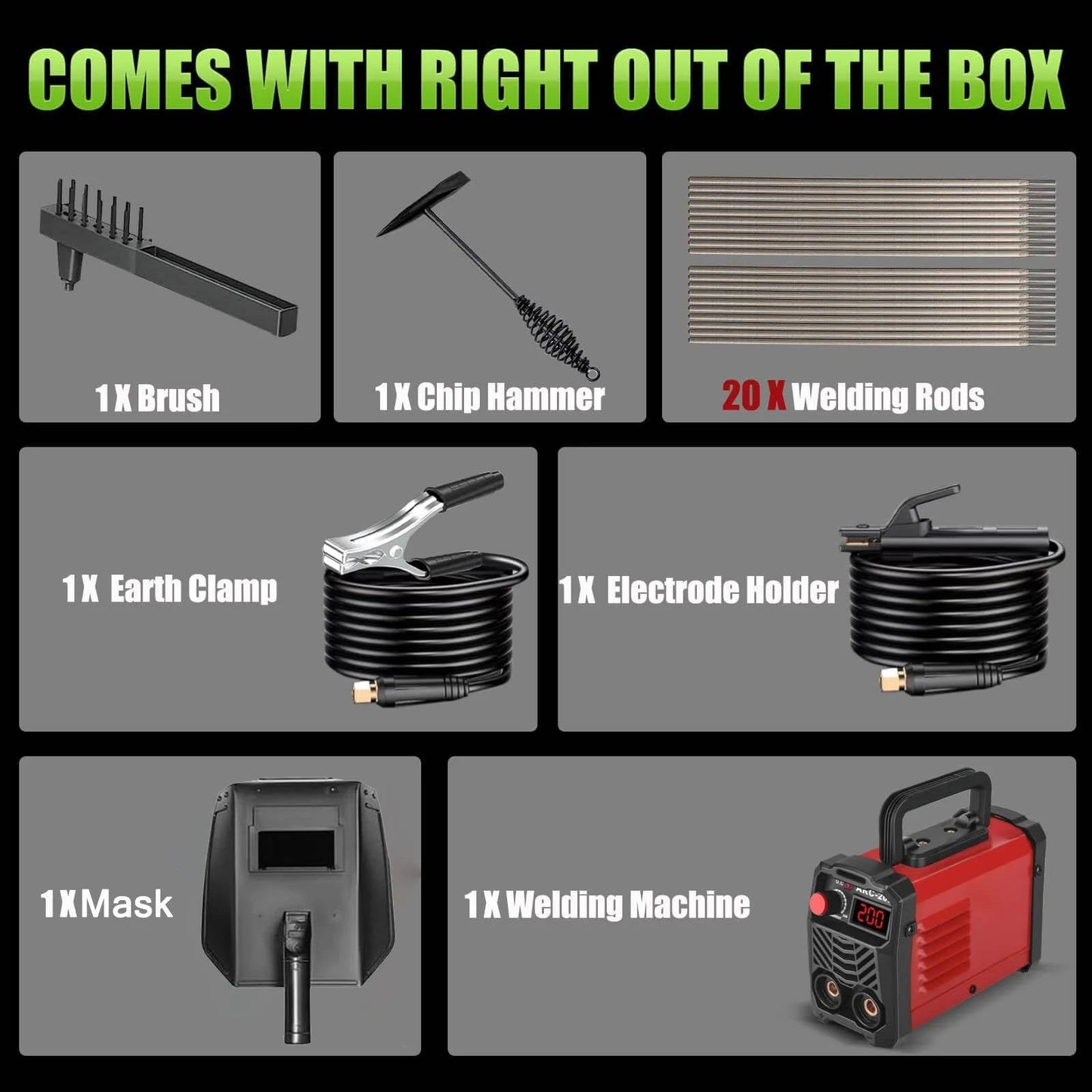 Mini Portable Stick Welder, MMA Arc, LED Display