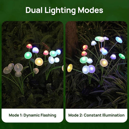 Solar Mushroom Garden Lights, Dual Mode Waterproof