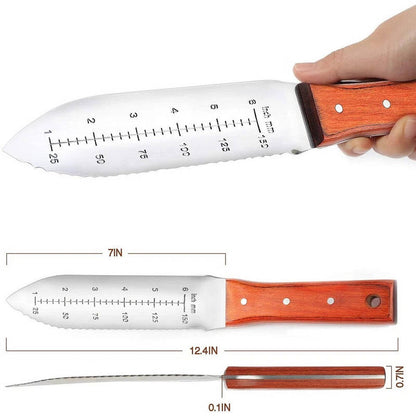Garden Knife Weeding Tool with Leather Sheath