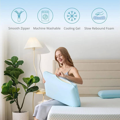 Contoured Gel Memory Foam Cooling Pillow