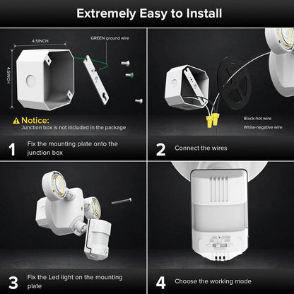 Motion Sensor LED Flood Light, 15W 2000 Lumens