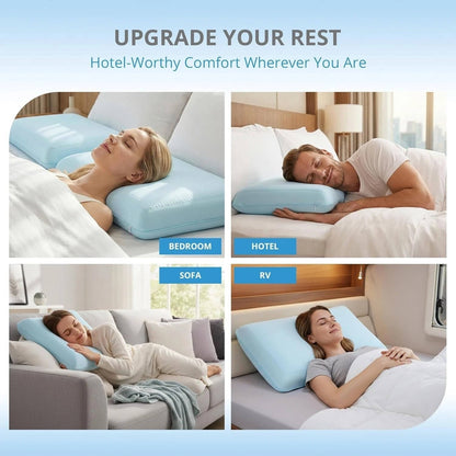 Contoured Gel Memory Foam Cooling Pillow