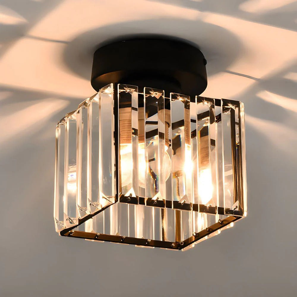 Crystal Glass Ceiling Light for Bedroom & Living Room