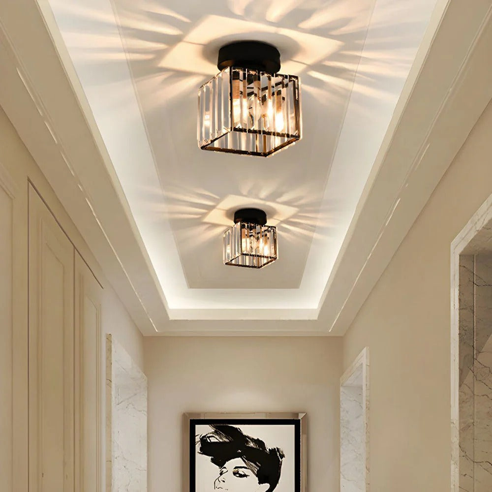 Crystal Glass Ceiling Light for Bedroom & Living Room