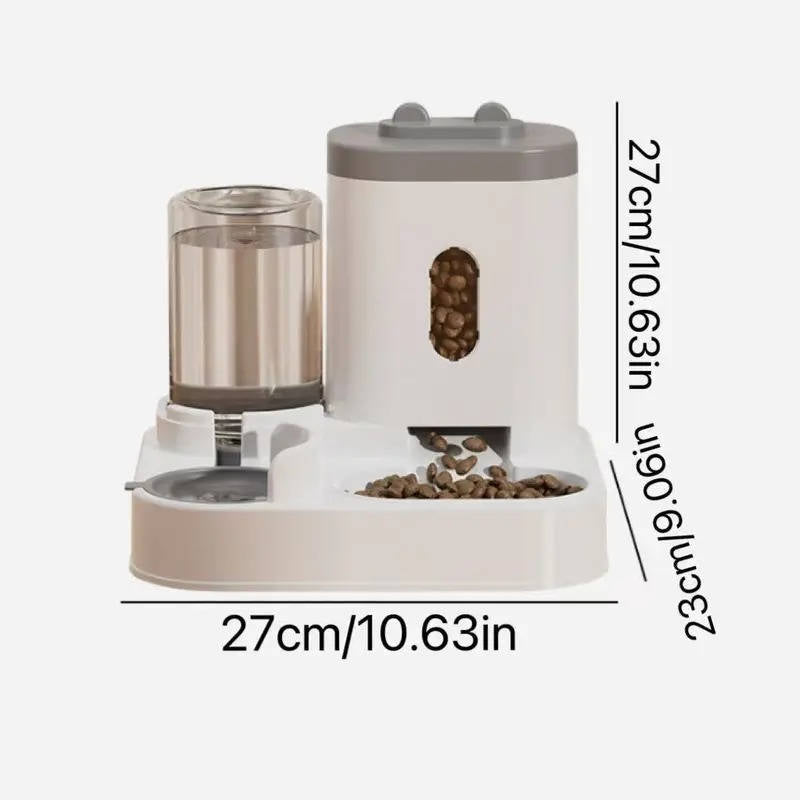 Automatic Cat Water Dispenser with Food Bowl