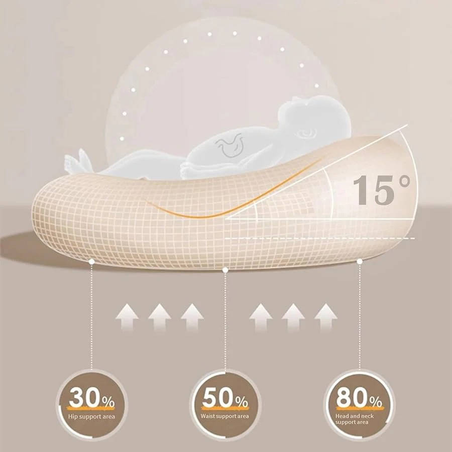 Ergonomic Baby Lounger Pillow, Cotton Nest