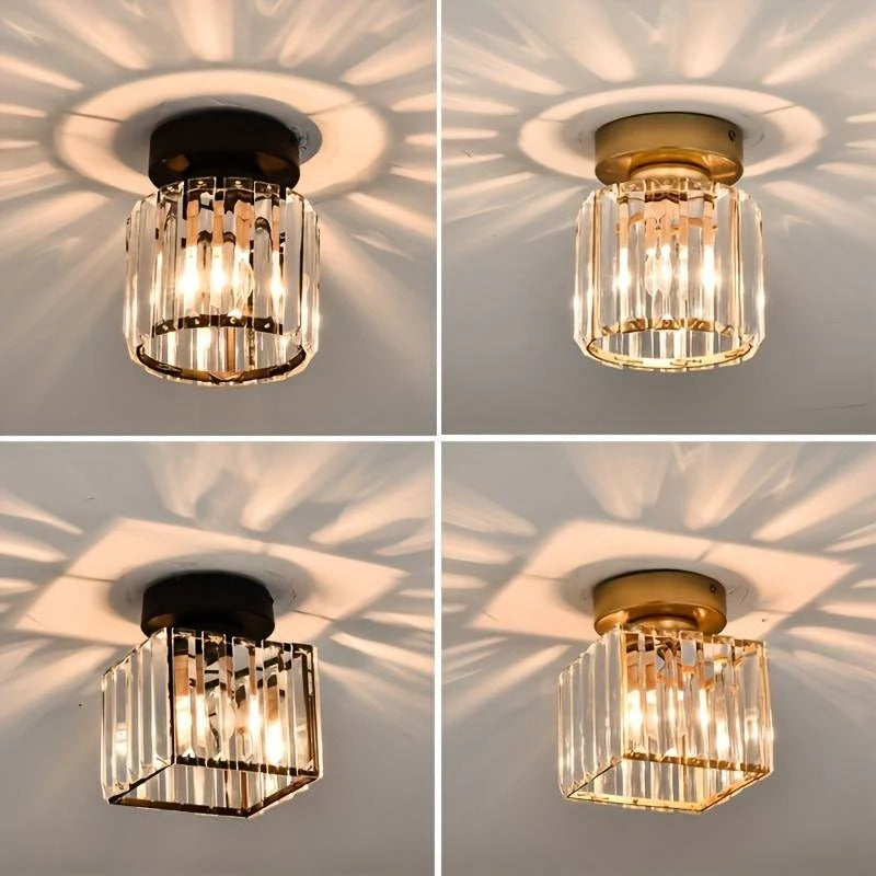 Crystal Glass Ceiling Light for Bedroom & Living Room
