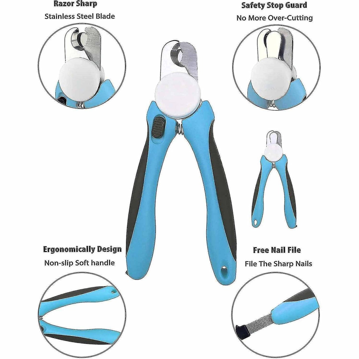 Pet Nail Clippers with Safety Guard & File