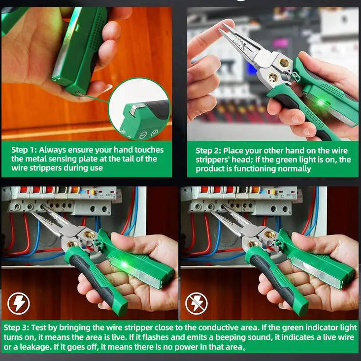 8 in 1 Wire Stripper Pliers with LED Light
