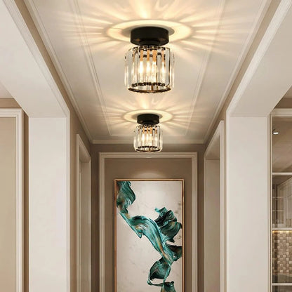 Crystal Glass Ceiling Light for Bedroom & Living Room