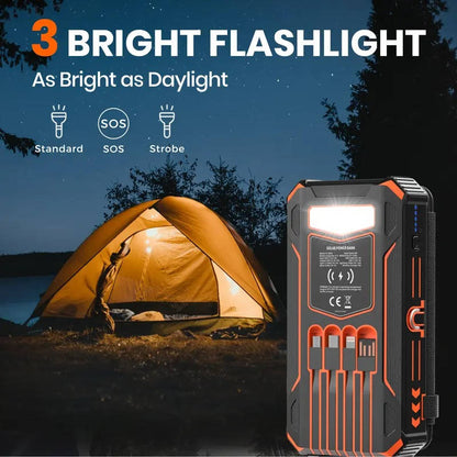 48000mAh Solar Power Bank, 15W Wireless Charger