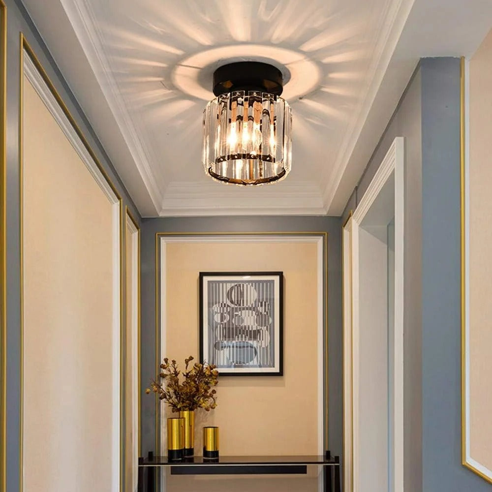 Crystal Glass Ceiling Light for Bedroom & Living Room