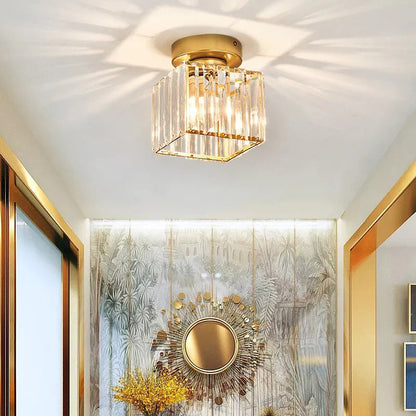 Crystal Glass Ceiling Light for Bedroom & Living Room