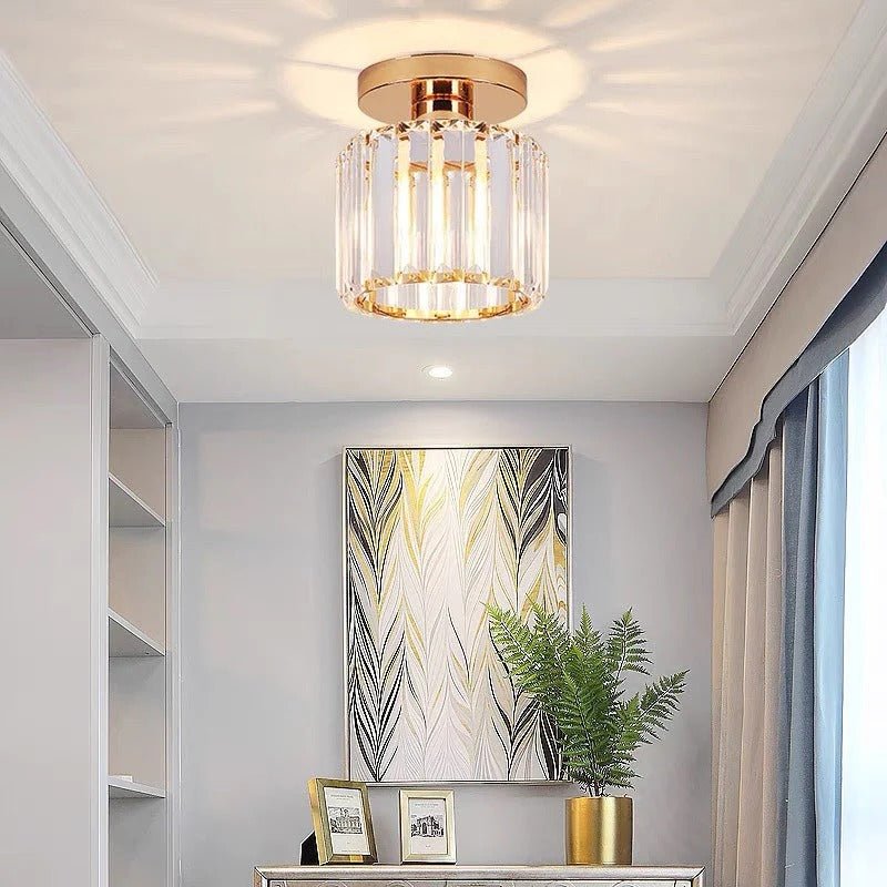 Crystal Glass Ceiling Light for Bedroom & Living Room