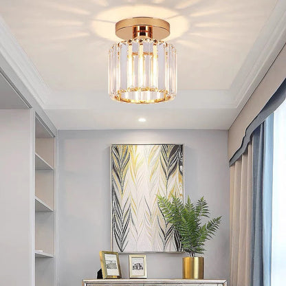 Crystal Glass Ceiling Light for Bedroom & Living Room