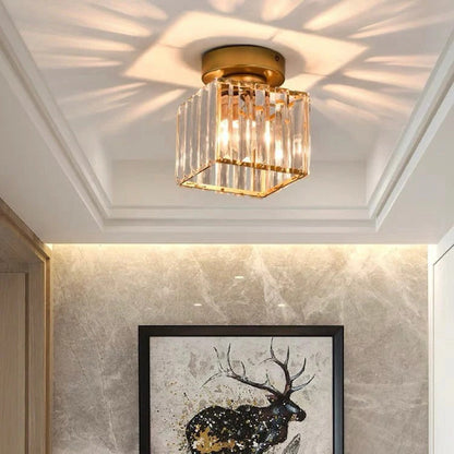 Crystal Glass Ceiling Light for Bedroom & Living Room