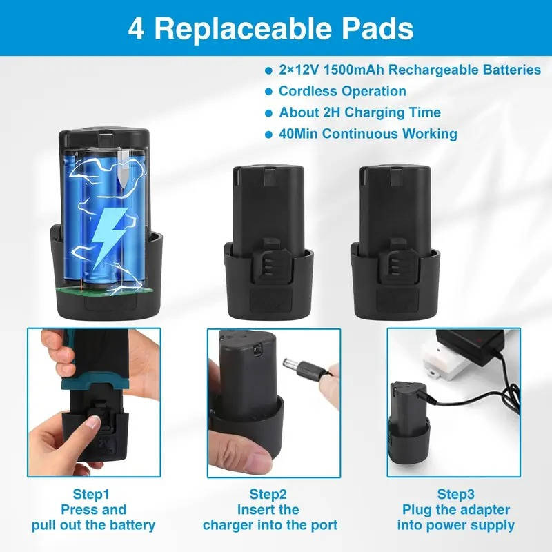 Cordless Car Polisher Kit, 6-Speed Dual Action Buffer