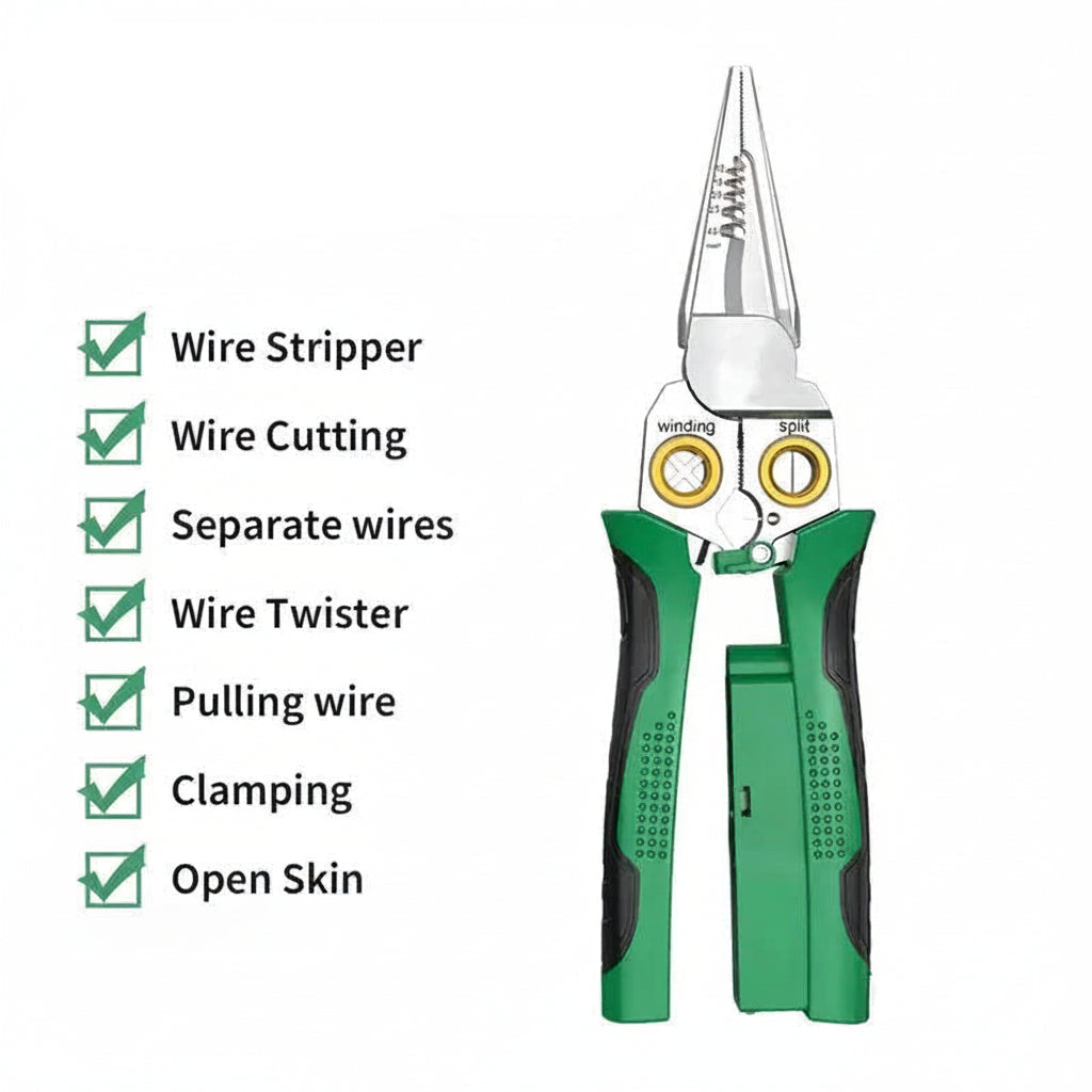 8 in 1 Wire Stripper Pliers with LED Light