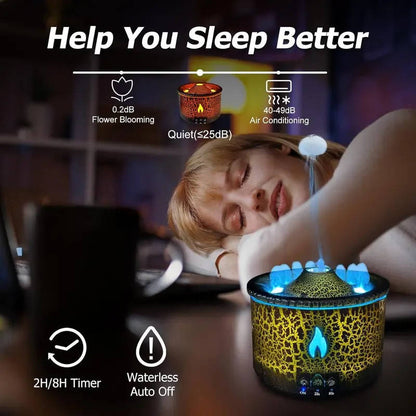Volcano Aromatherapy Oil Diffuser with Night Light