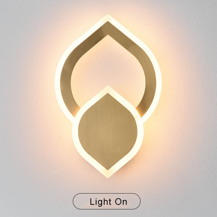 1-Light Leaf Shape 3 Color Changeable LED Wall Sconce Lamp