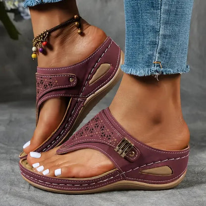 Womens Wedge Platform Sandals, Ankle Buckle