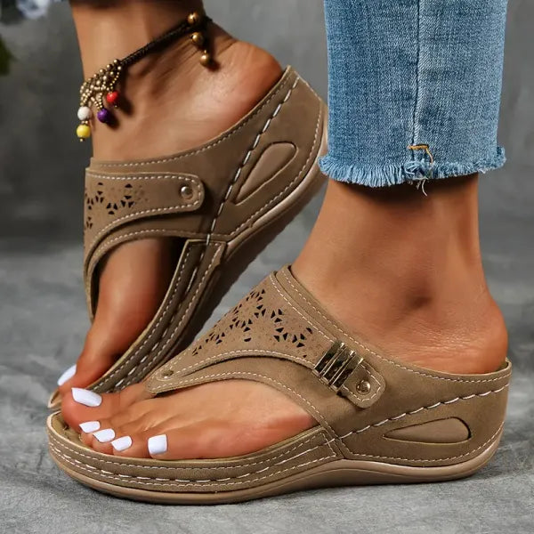 Womens Wedge Platform Sandals, Ankle Buckle