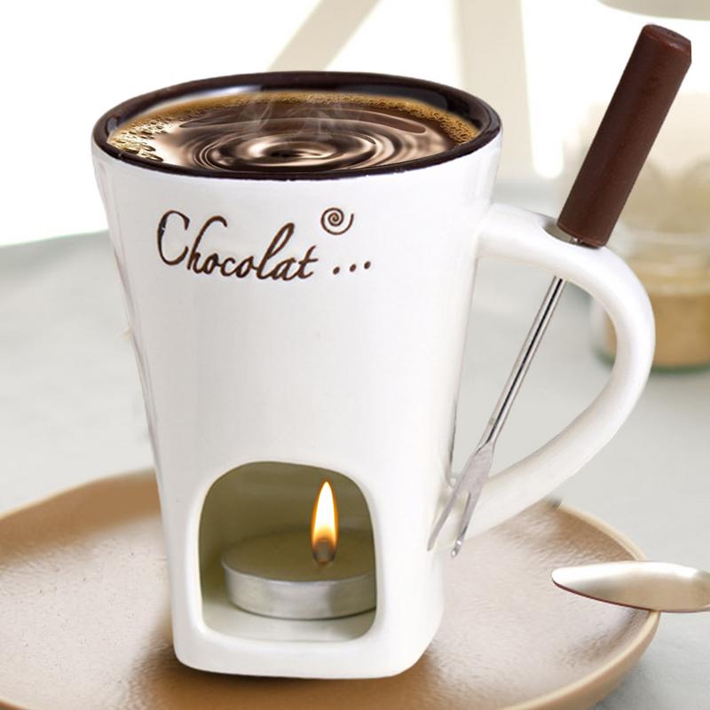 Ceramic Fondue Cup with Candle Base