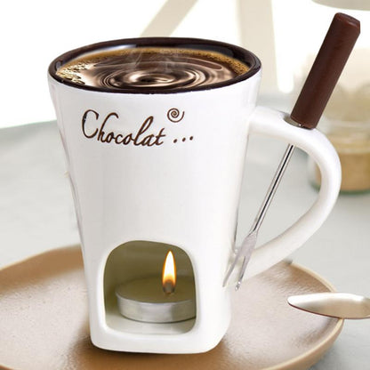 Ceramic Fondue Cup with Candle Base