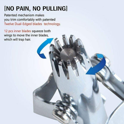 Manual Nose & Ear Hair Trimmer, Stainless Steel Blades