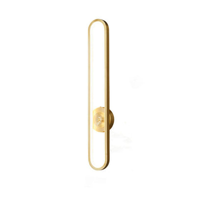 Light Luxury Full Brass Long Ring LED Wall Sconce Lamp
