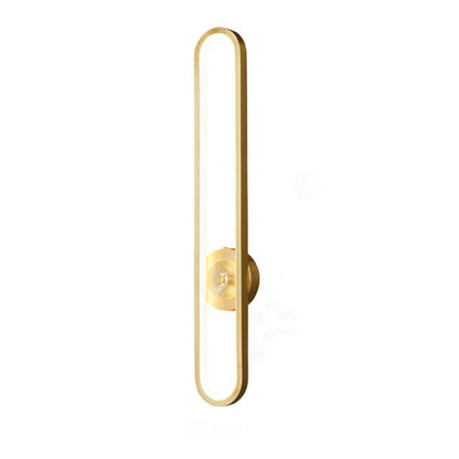 Light Luxury Full Brass Long Ring LED Wall Sconce Lamp
