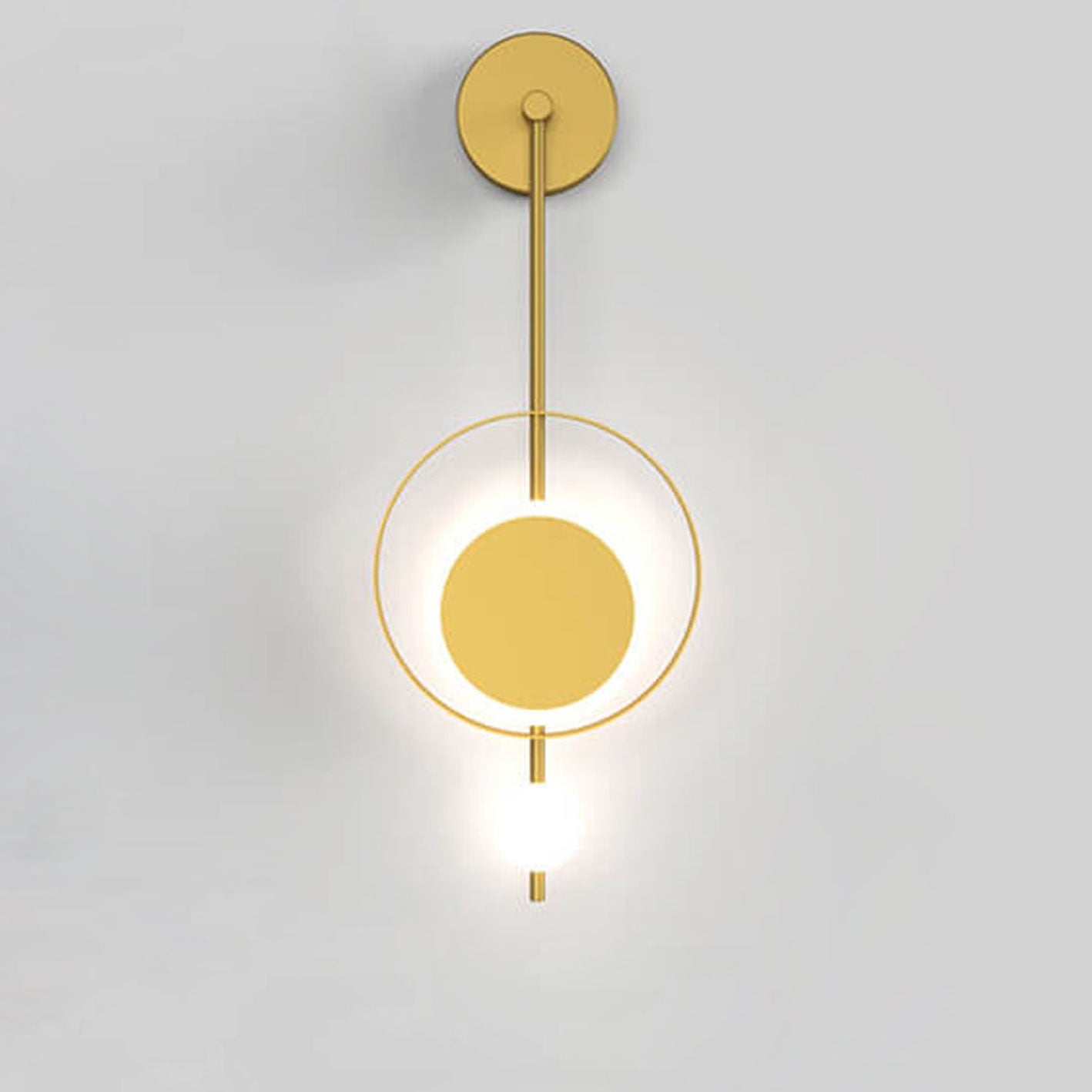 Iron Circle Straight Arm LED Light Wall Sconce Lamp