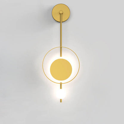 Iron Circle Straight Arm LED Light Wall Sconce Lamp