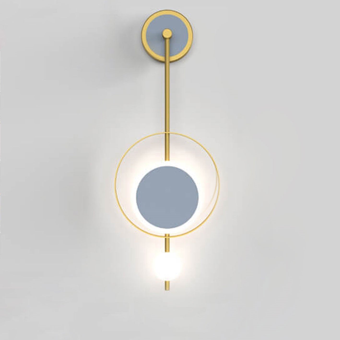 Iron Circle Straight Arm LED Light Wall Sconce Lamp