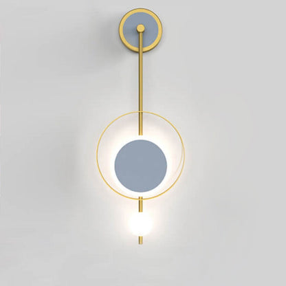 Iron Circle Straight Arm LED Light Wall Sconce Lamp