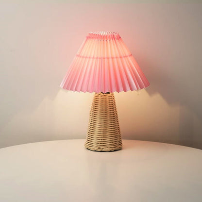 Vintage Pleated Fabric Table Lamp