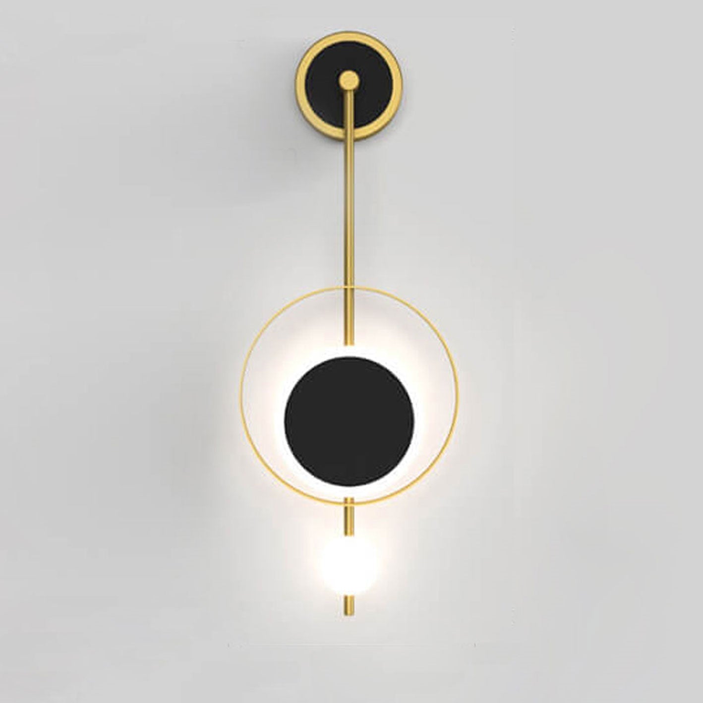 Iron Circle Straight Arm LED Light Wall Sconce Lamp