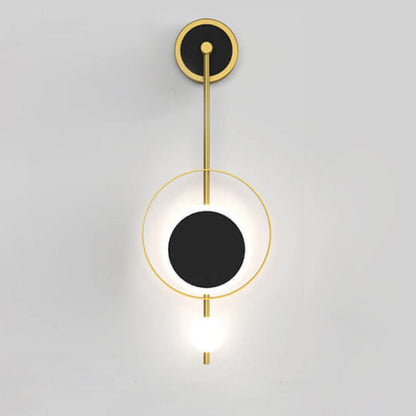 Iron Circle Straight Arm LED Light Wall Sconce Lamp