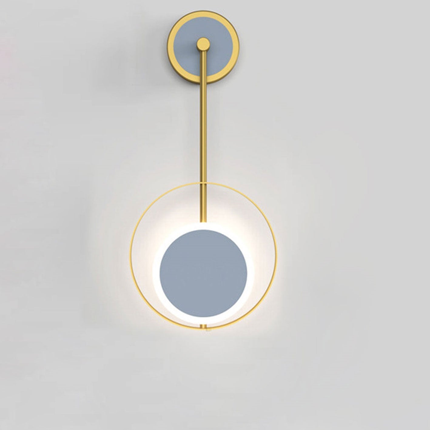 Iron Circle Straight Arm LED Light Wall Sconce Lamp