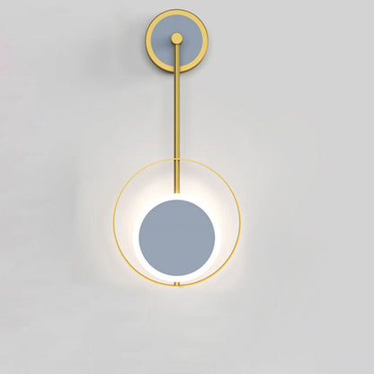 Iron Circle Straight Arm LED Light Wall Sconce Lamp