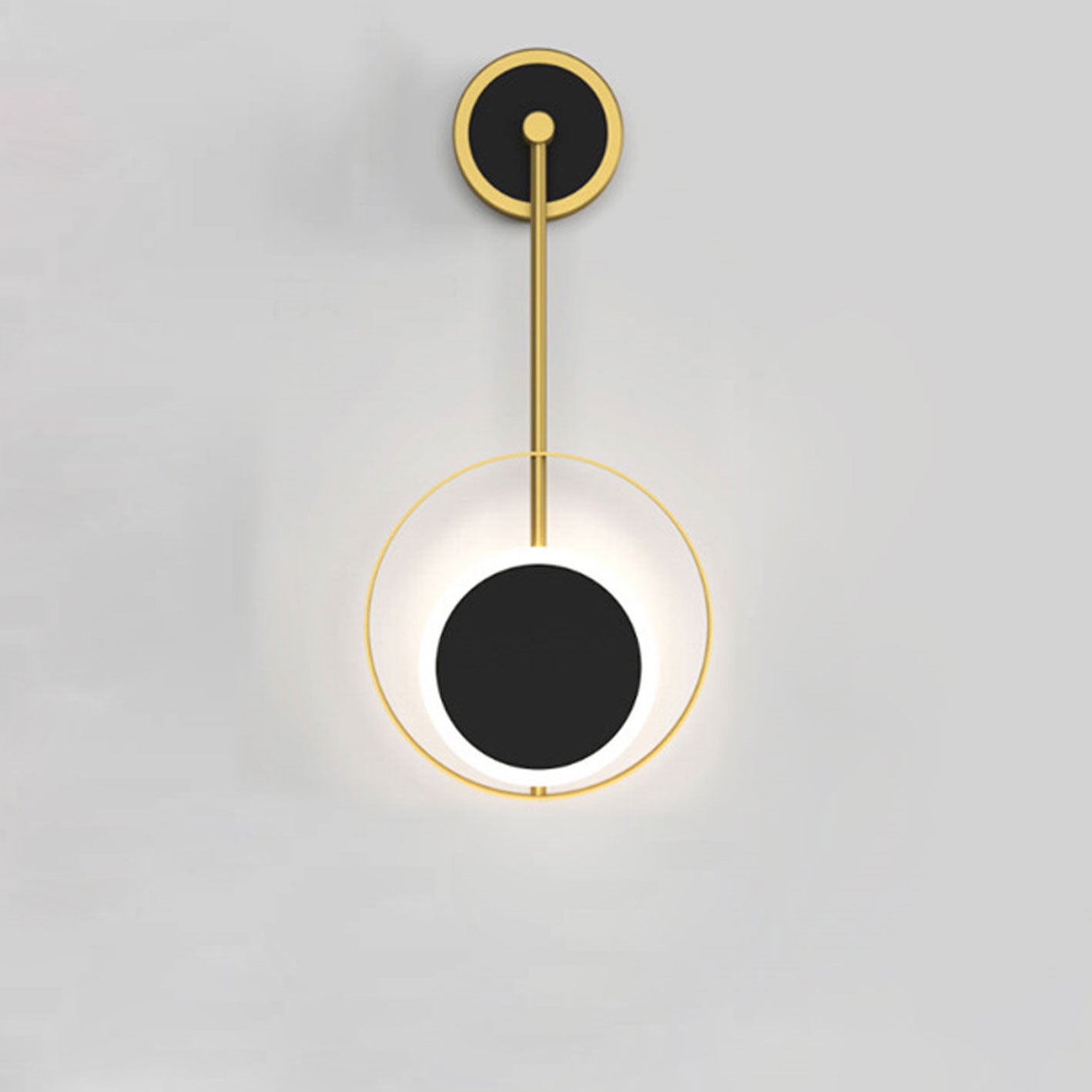 Iron Circle Straight Arm LED Light Wall Sconce Lamp