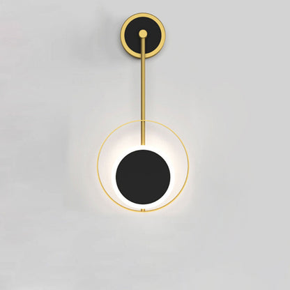 Iron Circle Straight Arm LED Light Wall Sconce Lamp