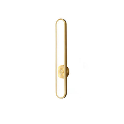 Light Luxury Full Brass Long Ring LED Wall Sconce Lamp