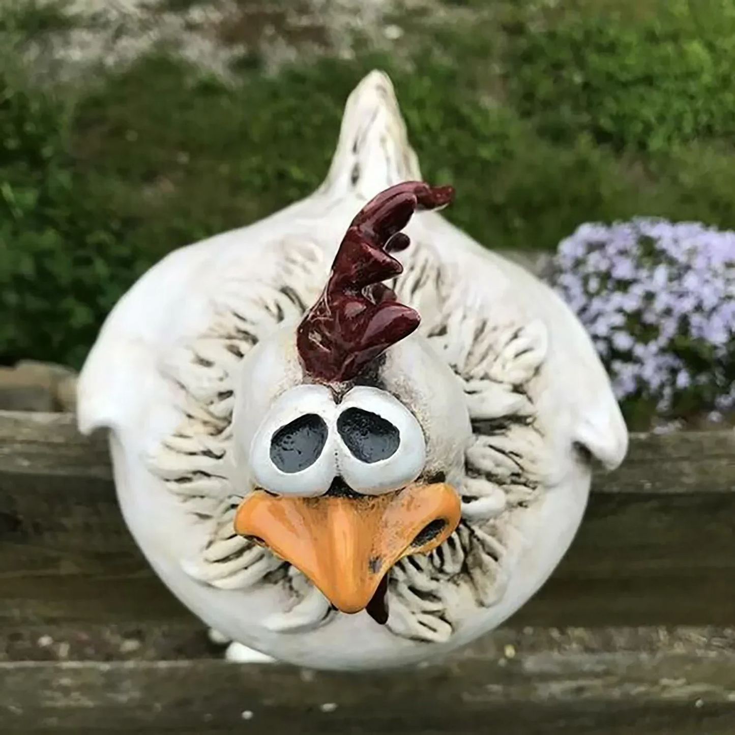 Funny Chicken Fence Decor Garden Statues