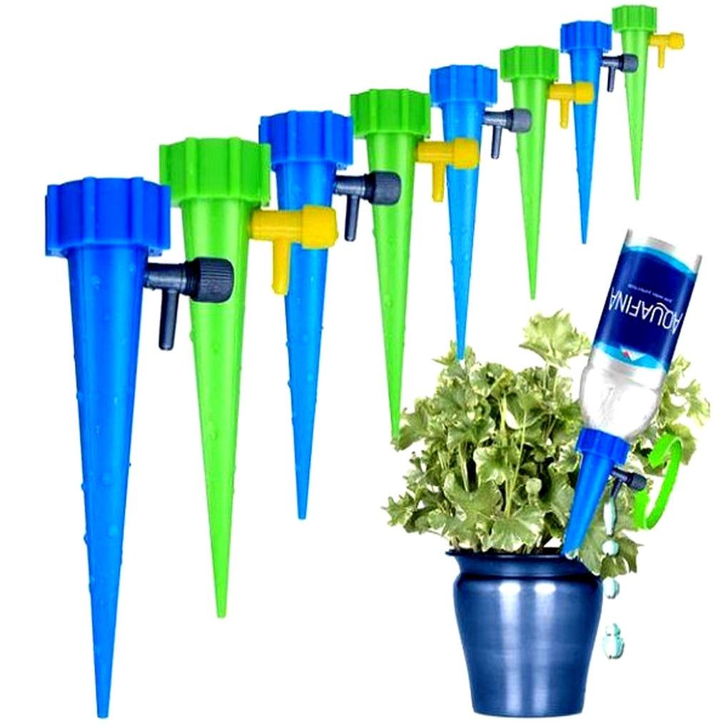 Plant Watering Spikes with Flow Valve, 12-Pack