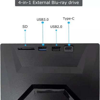 Portable USB CD DVD Drive with SD Card Hub