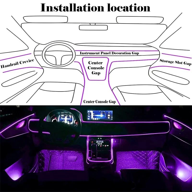 RGB LED Strip Lights for Car Interior