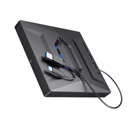 Portable USB CD DVD Drive with SD Card Hub