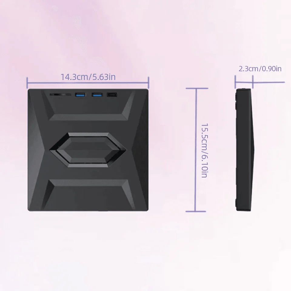 Portable USB CD DVD Drive with SD Card Hub