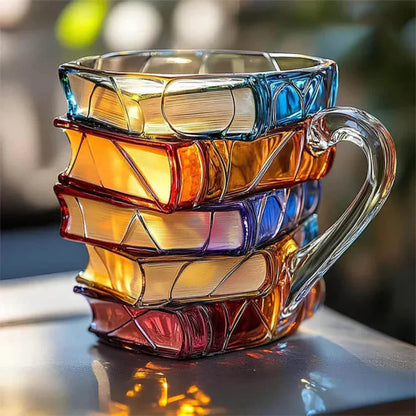 Book Spine Glass Mug for Readers